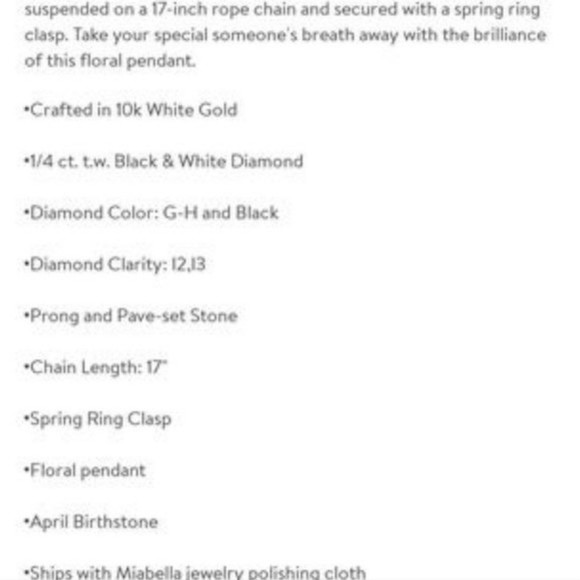 10KT Solid White Gold Diamond Necklace BRAND New Marked - Picture 9 of 10